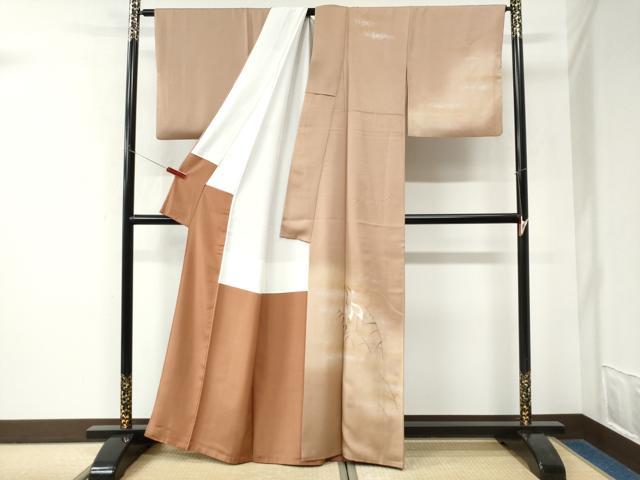 平和屋着物●訪問着　総刺繍　井藤正製　鷺　暈し染め　金銀彩　反端付き　正絹　逸品　CABK7678yc