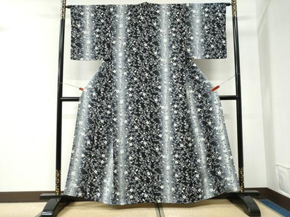 平和屋着物●上質な小紋　舞桜文　暈し染め　正絹　逸品　CABK7680yc