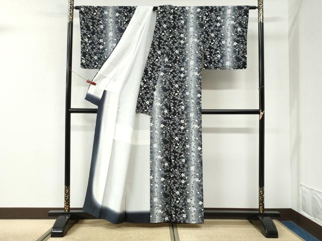 平和屋着物●上質な小紋　舞桜文　暈し染め　正絹　逸品　CABK7680yc