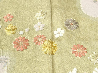 平和屋着物●十日町 名門青柳高級ブランド　大喜百花　訪問着　駒刺繍　絞り　道長枝橘花松文　金彩　正絹　逸品　未使用　CABK7681yc