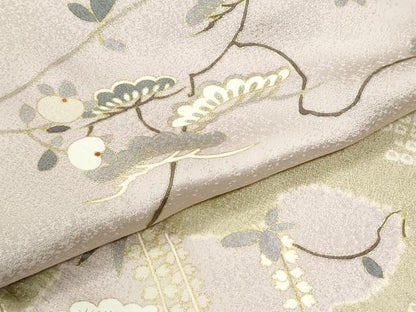 平和屋着物●十日町 名門青柳高級ブランド　大喜百花　訪問着　駒刺繍　絞り　道長枝橘花松文　金彩　正絹　逸品　未使用　CABK7681yc