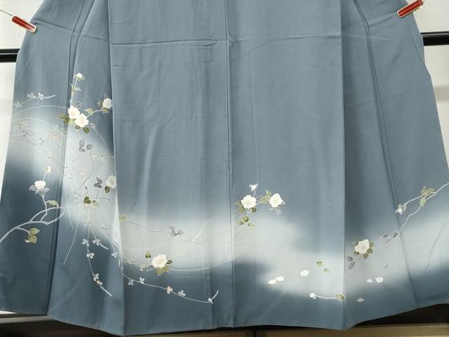 平和屋着物●訪問着　友禅　枝花文　暈し染め　正絹　逸品　CABK7683yc