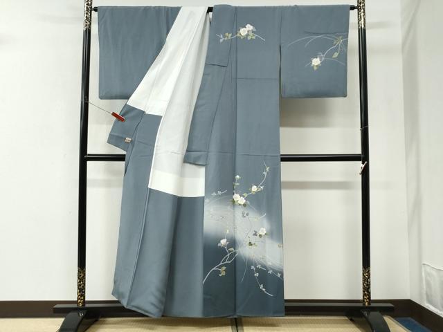 平和屋着物●訪問着　友禅　枝花文　暈し染め　正絹　逸品　CABK7683yc