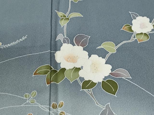 平和屋着物●訪問着　友禅　枝花文　暈し染め　正絹　逸品　CABK7683yc