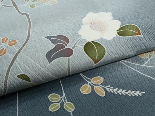 平和屋着物●訪問着　友禅　枝花文　暈し染め　正絹　逸品　CABK7683yc