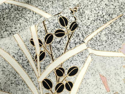 平和屋着物●訪問着　菊花文　たたき染め　金彩　正絹　逸品　CABK7687yc