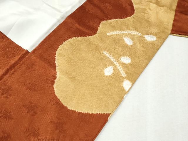 平和屋着物●訪問着　絞り　獅子　道長草花丸文　金彩　正絹　逸品　CABK7688yc