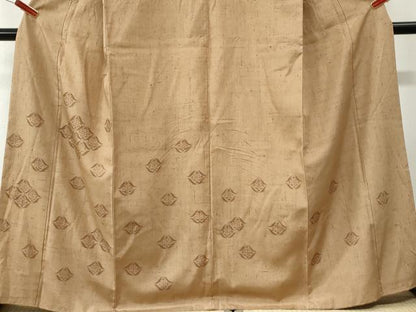 平和屋着物●訪問着　紬地　草花文　正絹　逸品　CABK7689yc