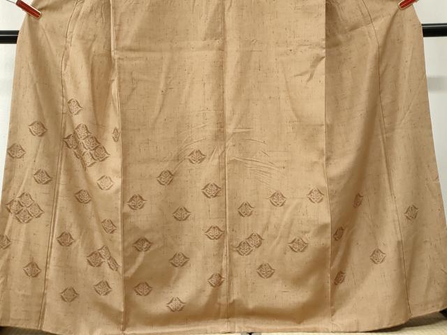 平和屋着物●訪問着　紬地　草花文　正絹　逸品　CABK7689yc
