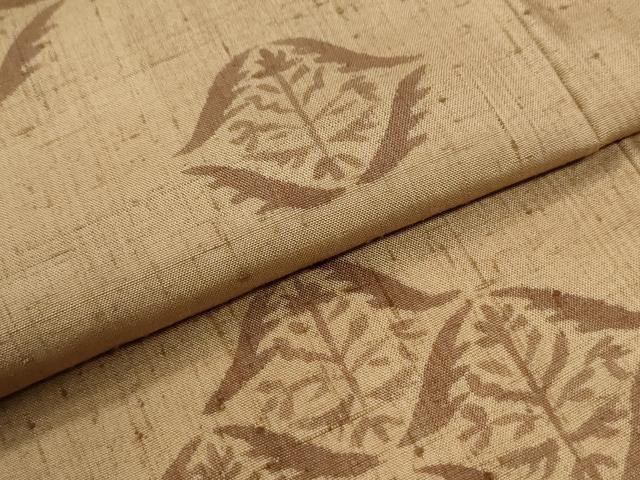 平和屋着物●訪問着　紬地　草花文　正絹　逸品　CABK7689yc
