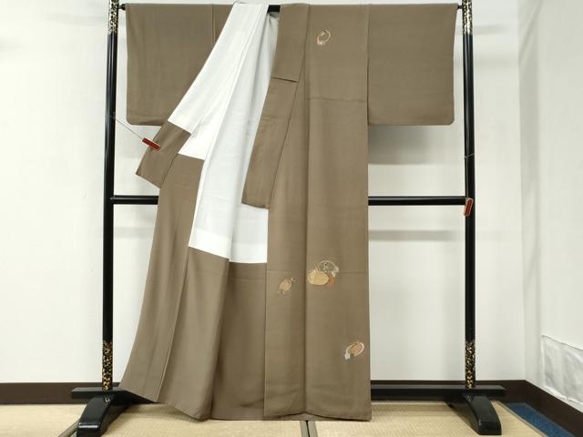 平和屋着物●訪問着　竹屋町刺繍　鶴　正絹　逸品　CABK7691yc