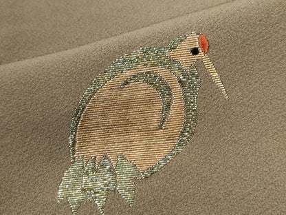 平和屋着物●訪問着　竹屋町刺繍　鶴　正絹　逸品　CABK7691yc