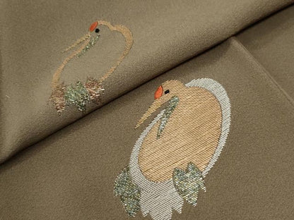 平和屋着物●訪問着　竹屋町刺繍　鶴　正絹　逸品　CABK7691yc