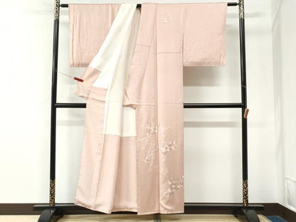 平和屋着物●訪問着　総刺繍　几帳吉祥檜扇花文　虹色　正絹　逸品　CABK7695yc