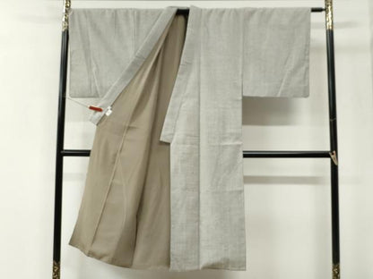 平和屋着物●男性　ぜんまい紬　霞文　正絹　逸品　CABK7696yc