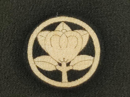 平和屋本店●アンティーク　大正ロマン　振袖　駒刺繍　立波飛鶴檜扇松竹梅花文　黒地　金彩　正絹　逸品　CABK7697yc