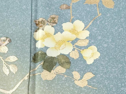 平和屋着物●訪問着　枝花文　暈し染め　金彩　正絹　逸品　CABK7698yc