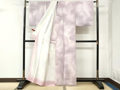 平和屋着物●上質な小紋　鹿の子文様　暈し染め　正絹　逸品　CABK7699yc
