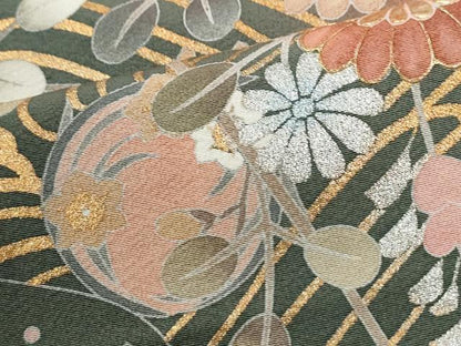平和屋着物●訪問着　作家物　立波草花丸文　金銀彩　正絹　逸品　CABK7702yc