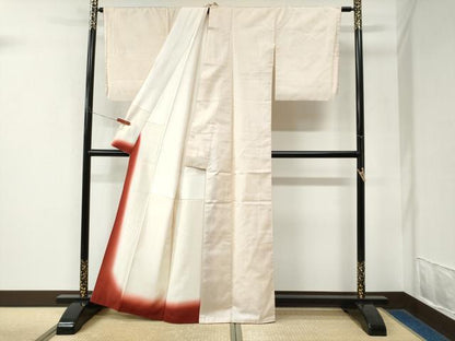 平和屋着物●本場大島紬　白大島　一元絣　正絹　逸品　CABK7703yc