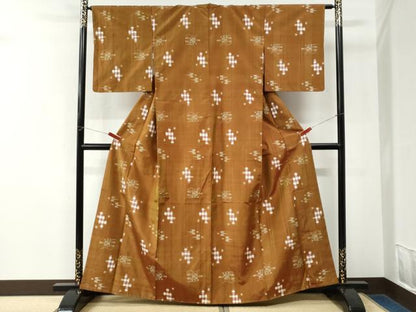 平和屋着物●本場琉球絣　紬　正絹　逸品　未使用　CABK7704yc