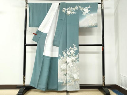 平和屋着物●訪問着　作家物　牡丹花文　暈し染め　金彩　正絹　逸品　CABK7707yc