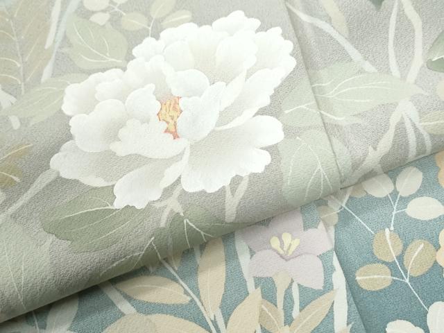 平和屋着物●訪問着　作家物　牡丹花文　暈し染め　金彩　正絹　逸品　CABK7707yc