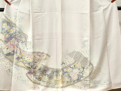平和屋着物●色留訪問着　孔雀花鳥文　暈し染め　正絹　逸品　CABK7710yc