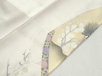 平和屋着物●色留訪問着　孔雀花鳥文　暈し染め　正絹　逸品　CABK7710yc