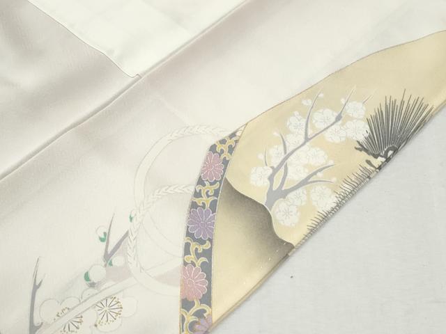 平和屋着物●色留訪問着　孔雀花鳥文　暈し染め　正絹　逸品　CABK7710yc