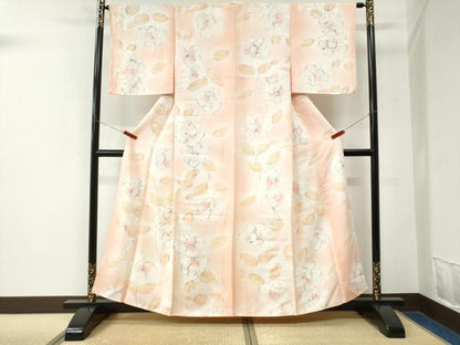 平和屋着物●上質な小紋　地紋起こし　草花文　暈し染め　正絹　逸品　CABK7711yc