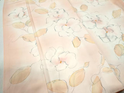 平和屋着物●上質な小紋　地紋起こし　草花文　暈し染め　正絹　逸品　CABK7711yc