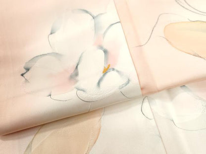 平和屋着物●上質な小紋　地紋起こし　草花文　暈し染め　正絹　逸品　CABK7711yc