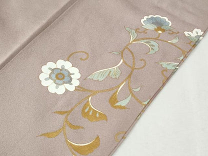 平和屋着物●豪華色留袖　駒刺繍　花唐草文　暈し染め　金彩　ロング丈　正絹　逸品　CABK7712yc