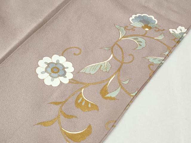 平和屋着物●豪華色留袖　駒刺繍　花唐草文　暈し染め　金彩　ロング丈　正絹　逸品　CABK7712yc
