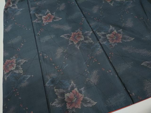 平和屋着物●本場大島紬　枝花文　正絹　逸品　CABK7716yc