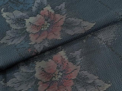 平和屋着物●本場大島紬　枝花文　正絹　逸品　CABK7716yc