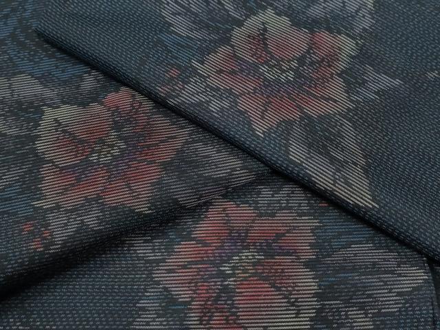 平和屋着物●本場大島紬　枝花文　正絹　逸品　CABK7716yc