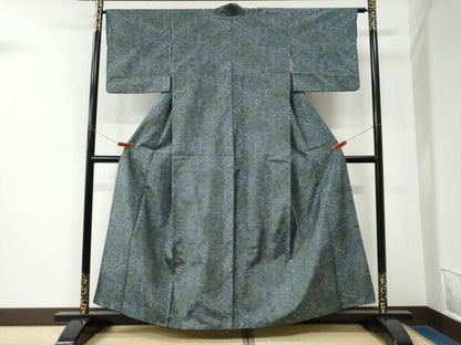 平和屋着物●本場大島紬　7マルキ　流水枝花文　正絹　逸品　CABK7717yc