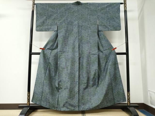平和屋着物●本場大島紬　7マルキ　流水枝花文　正絹　逸品　CABK7717yc