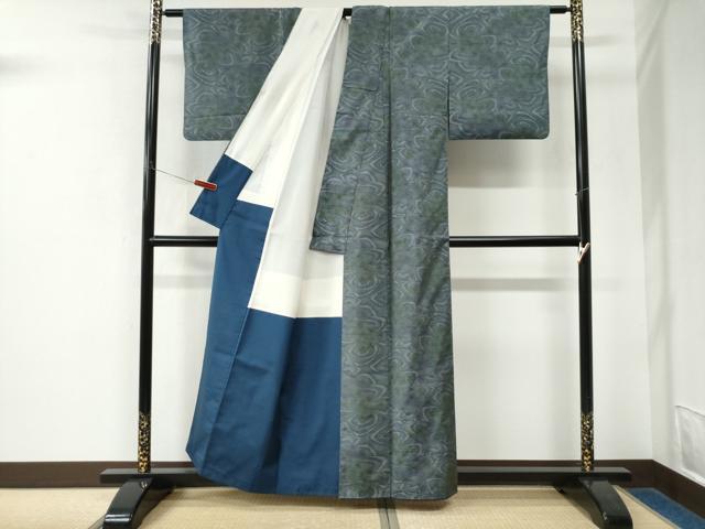 平和屋着物●本場大島紬　7マルキ　流水枝花文　正絹　逸品　CABK7717yc