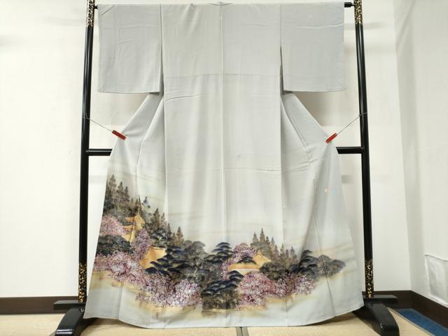 平和屋着物●豪華色留袖　霞樹林京風景文　暈し染め　金彩　正絹　逸品　CABK7723yc
