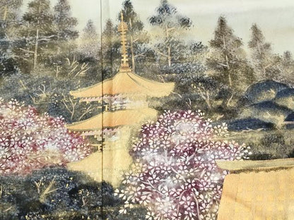 平和屋着物●豪華色留袖　霞樹林京風景文　暈し染め　金彩　正絹　逸品　CABK7723yc