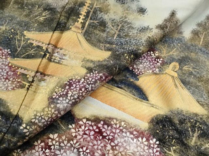 平和屋着物●豪華色留袖　霞樹林京風景文　暈し染め　金彩　正絹　逸品　CABK7723yc