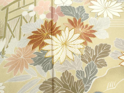 平和屋着物●創業460年・千總　訪問着　駒刺繍　鴛鴦松竹梅花文　暈し染め　金彩　高島屋扱い　正絹　逸品　CABK7726yc