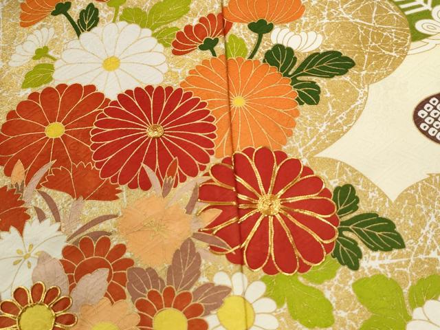 平和屋着物●豪華振袖　駒刺繍　流水松竹梅花文　金彩　正絹　逸品　CABK7729yc