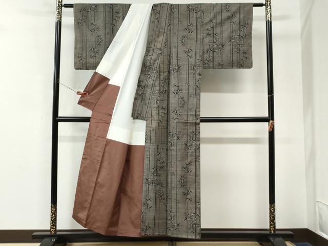平和屋着物●本場大島紬　9マルキ　笹竹文　正絹　逸品　未使用　CABK7732yc