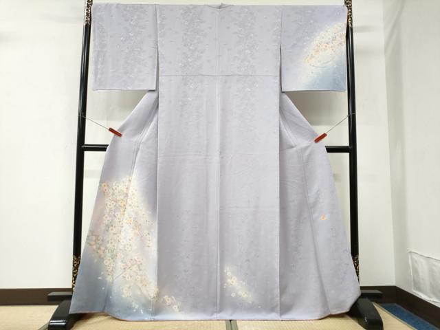 平和屋着物●訪問着　作家物　枝花文　暈し染め　金彩　やまと誂製　正絹　逸品　CABK7733yc