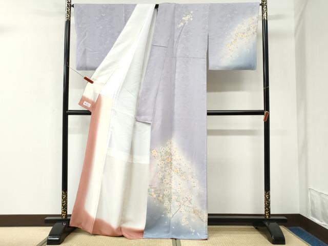 平和屋着物●訪問着　作家物　枝花文　暈し染め　金彩　やまと誂製　正絹　逸品　CABK7733yc