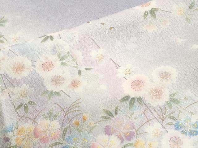 平和屋着物●訪問着　作家物　枝花文　暈し染め　金彩　やまと誂製　正絹　逸品　CABK7733yc